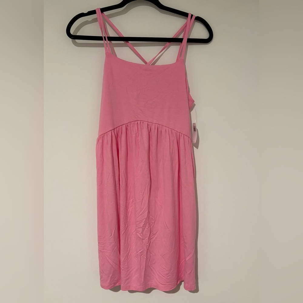 Old Navy Women’s Fit & Flare Strappy Pink Mini Dress Size Small NWT